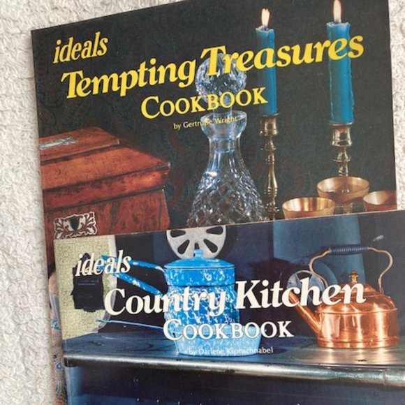 IDEALS COOKBOOKS  (TWO Books) -  TEMPTING TREASURES AND COUNTRY KITCHEN RECIPES - Picture 1 of 9